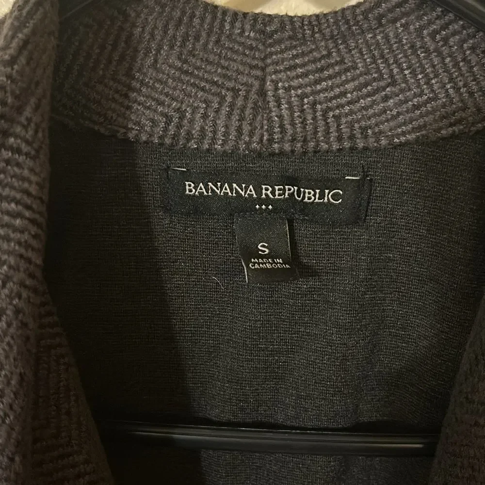 Banana Republic Work Cardigan Jacket Business Chevron Gray Women’s small